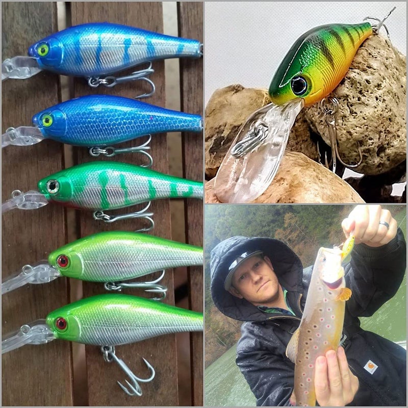 wLure 10 Blank Unpainted Minnow Jerkbait Medium Slow Floating Tight Wobble Fishing Lures with Free Eyes UPM515 - Image 5